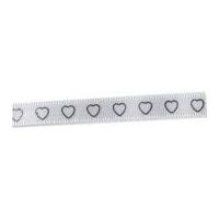 7mm berisford passion heart print ribbon 2 whitesilver