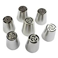 7PCS Stainless Steel Russian Tulip Icing Piping Nozzle Decorating Tips Cake Cupcake Decorator