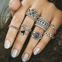 7Pcs/setMidi Rings Unique Design Bohemian British Alloy Jewelry For Party Halloween Daily Casual 1 Set