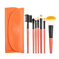 7pcs orange makeup brush set blush brush eyeshadow brush eyeliner brus ...