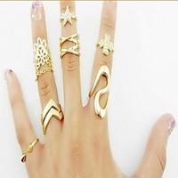 7pc european fashion assemble alloy midi ringsgold