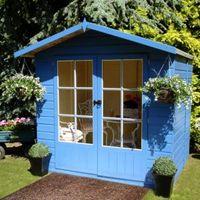 7X5 Lumley Shiplap Timber Summerhouse with Toughened Glass