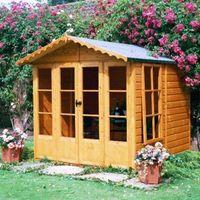 7x7 kensington shiplap timber summerhouse with toughened glass base in ...