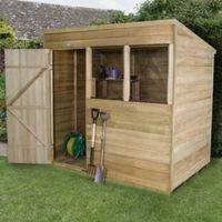 7X5 Pent Overlap Wooden Shed Base Included