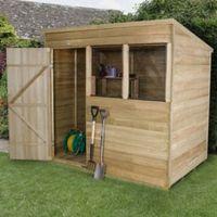 7X5 Pent Overlap Wooden Shed with Assembly Service