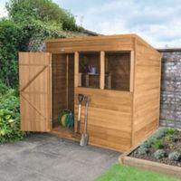 7X5 Pent Overlap Wooden Shed with Assembly Service Base Included