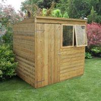 7x5 pent tongue groove wooden shed with assembly service