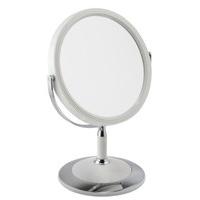 7x Magnification Mirror in White and Chrome