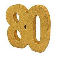 8\' Gold Glitter 80th Birthday Table Decoration