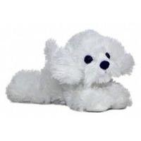 8 white mini flopsie snowball bichon frise soft toy