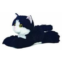8 mini black white flopsie maynard cat soft toy
