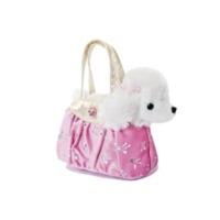 8 pink fancy pal poodle in a shimmery bag