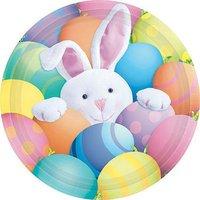 8 x Large Peek A Boo Bunny Easter Egg Paper Plates