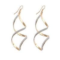 8 - word Shaped Alloy Gold Drop Earrings