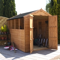 8 x 6 waltons select tongue and groove double door apex garden shed