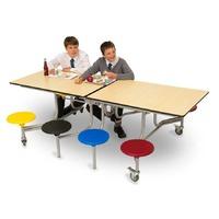 8 Seat Rectangular Mobile Table Seating Unit - 2380mm L x 1500mm W