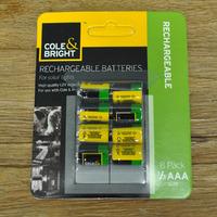 8 x 1/3 AAA Rechargeable Batteries for Solar Lights by Gardman