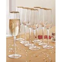 8 Gold Rim Flutes