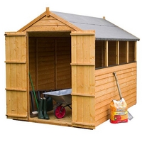 8 x 6 waltons value overlap apex double door wooden shed