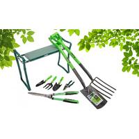 8 piece gardening kit with garden kneeler