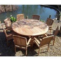 8 Seater Round Teak Set with Marlow Armchairs