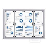 8 x A4 DRY WIPE LOCKABLE NOTICE BOARD FOR INDOOR/OUTDOOR USE