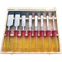 8 piece split proof chisel set in wooden box