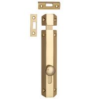 8 inch Flat Door Bolt Polished Brass
