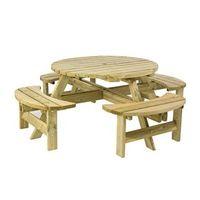 8 SEATER ROUND PICNIC BENCH (PRESSURE TREATED)