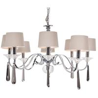 8 Arm Nickel and Black Crystal Chandelier