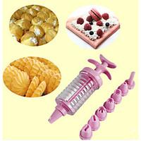 8 In 1 Cookies Decorating Tools Cream Crowded Flower Implement Puff Cookies Mold Baking Suit Random Color