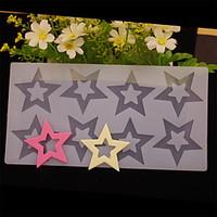 8 Hole Star Shape Chocolate Plugin Mold for Cake Decoration Baking Mold Silicone Material