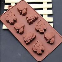 8 Hole Cartoon Bees Butterfly Frog Shape Cake Ice Jelly Chocolate Molds, Silicone 21.5×16.1×2.5(8.5×6.3×1.0 INCH)