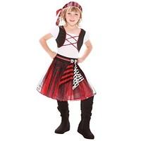 8 10 years large 140cm red pirate girl fancy dress costume child outfi ...