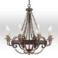 8-light chandelier Mallory in country house style