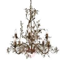 8-bulb Almandite Florentine-style chandelier