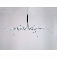 8 Light Teal Clear Ceiling Lamp Crystal