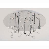 8 Light Ceiling Light Stainless Steel and Crystal