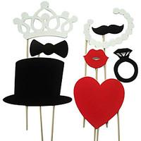 8 Piece Card Paper Photo Booth Props/Party Fun Favor Wedding