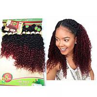 8-14inch 8 pcs /lot Brazilian deep curly ombre burgundy color Virgin Hair Brazilian Virgin Hair kinky curly Hair Weave Bundles cheap human hair