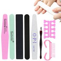 8 Piece Manicure Tools Sponge Polishing Grinding Black-sand Rubbing Dead Skin Fork Points Refers to Cotton Horn Brush
