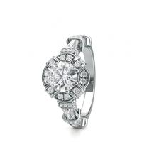 8 Prong Setting Side Stone Halo Engagement Ring