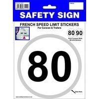 80 And 90 Kmh French Speed Towing Stickers