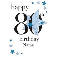 80th blue star | eightieth age card