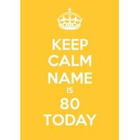 80th Yellow | Eightieth Birthday Card