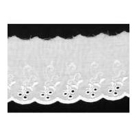 80mm Broderie Anglaise Lace Trimming White