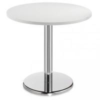 800mm dia bistro table white chrome