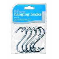 80mm Pack Of 5 Chrome Plated \'s\' Hooks