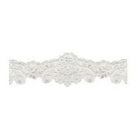 80mm Simplicity Bridal Lace with Seqiun & Pearl Embroidery Trimming White