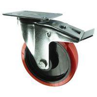 80mm swivel castor with brake plate fixing polyurethanesteel